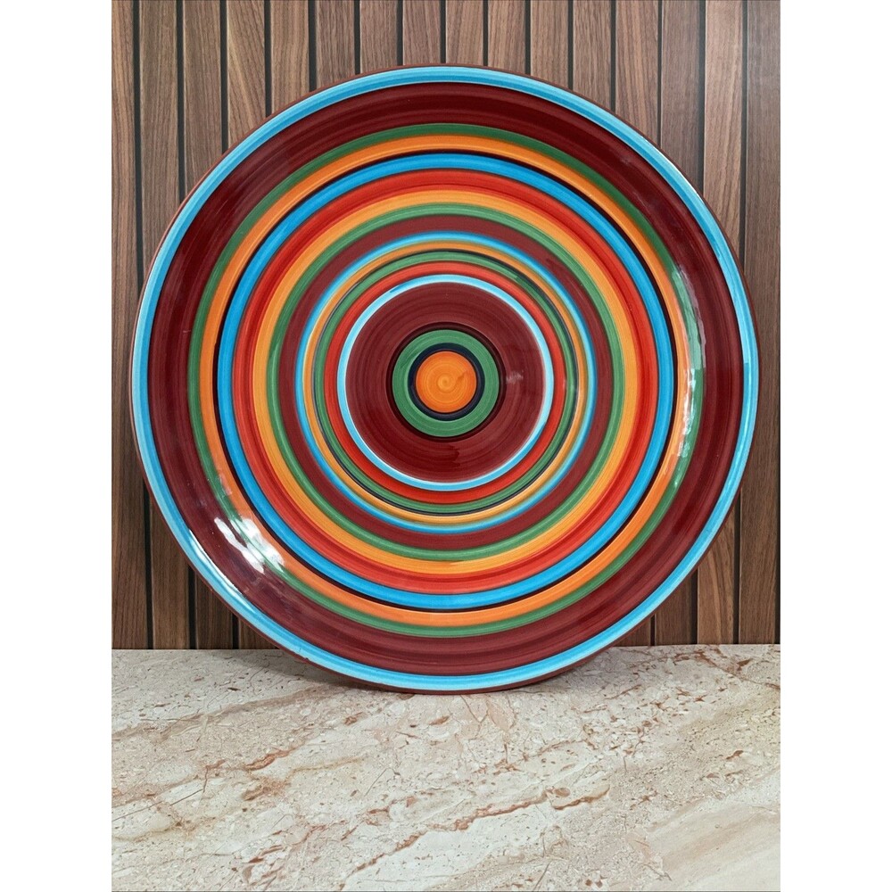 Pier 1 Colorful LARGE SERVING PLATTER 15.50” Diameter